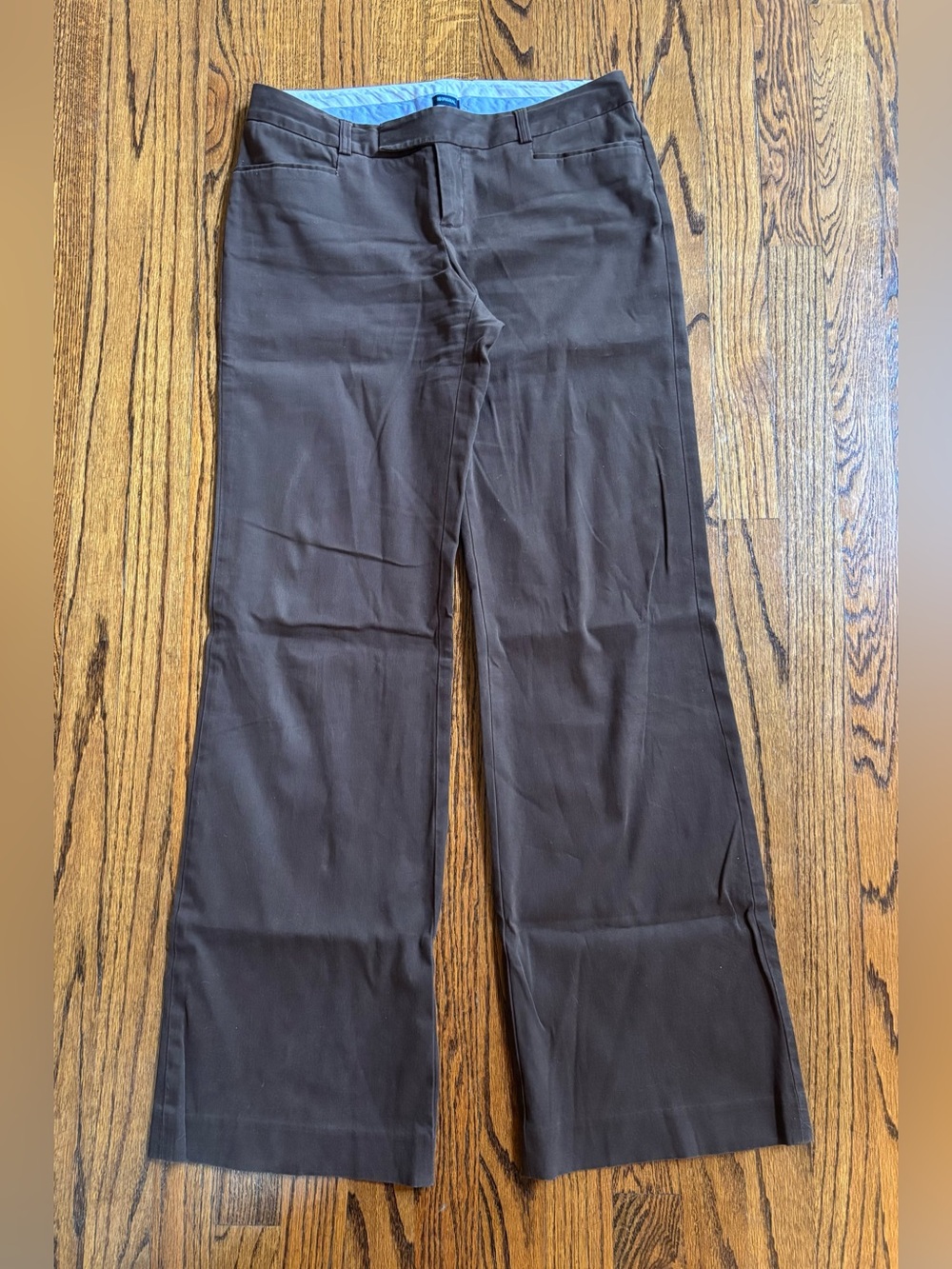 GAP Women’s Brown Stretch Chino Wideleg Pants with Pockets Size 6 long